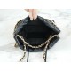 Chanel 23S 22Mini Pearl Chain Bag, Black, Wrinkled Calfskin