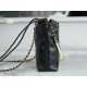 Chanel 23S 22Mini Pearl Chain Bag, Black, Wrinkled Calfskin