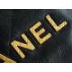 Chanel 23S 22Mini Pearl Chain Bag, Black, Wrinkled Calfskin