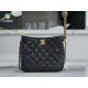 Chanel 22S Woven Gold Ball HoBo Bag, Black, Lambskin  