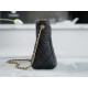 Chanel 22S Woven Gold Ball HoBo Bag, Black, Lambskin  