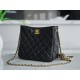 Chanel 22S Woven Gold Ball HoBo Bag, Black, Lambskin  