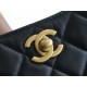 Chanel 22S Woven Gold Ball HoBo Bag, Black, Lambskin  