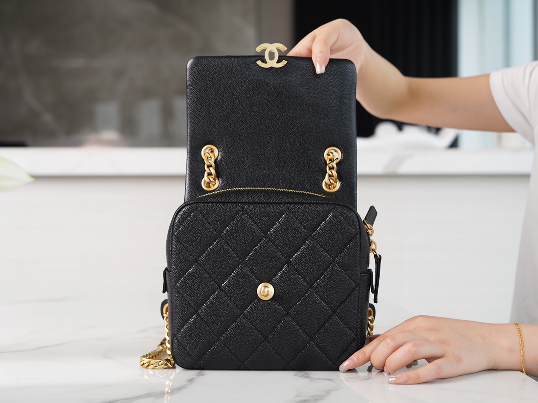 Chanel 22P Vintage Black Backpack  