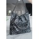 Chanel 23K Fall/Winter Camellia 22 Bag, Medium, Camellia with Fine Rhinestone Print Limited Edition  