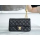 Chanel 23S Camellia Mini Flap Bag, Black  