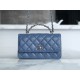 Chanel 23K New Rhinestone Handle Accordion Bag, Misty Blue, Calfskin  