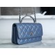 Chanel 23K New Rhinestone Handle Accordion Bag, Misty Blue, Calfskin  