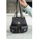 Chanel 23P New Duma Backpack, Mini, Black Calfskin  