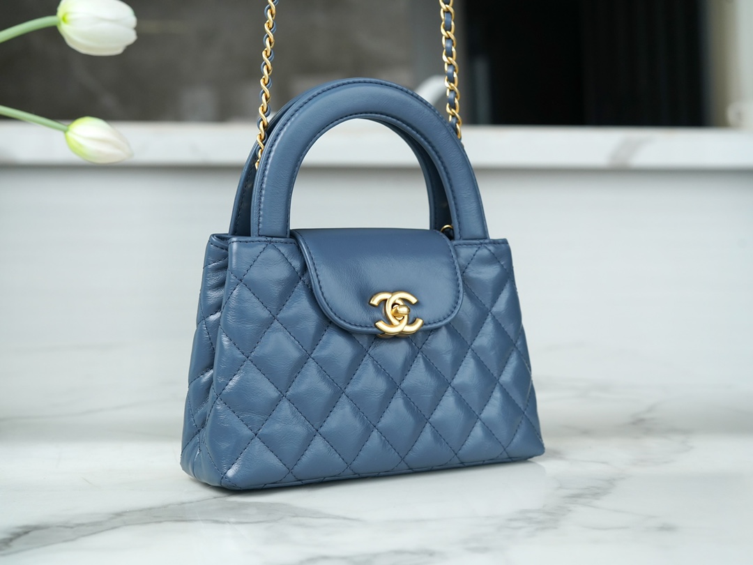 Chanel 23K Kelly Handle Bag, Light Blue, Large  