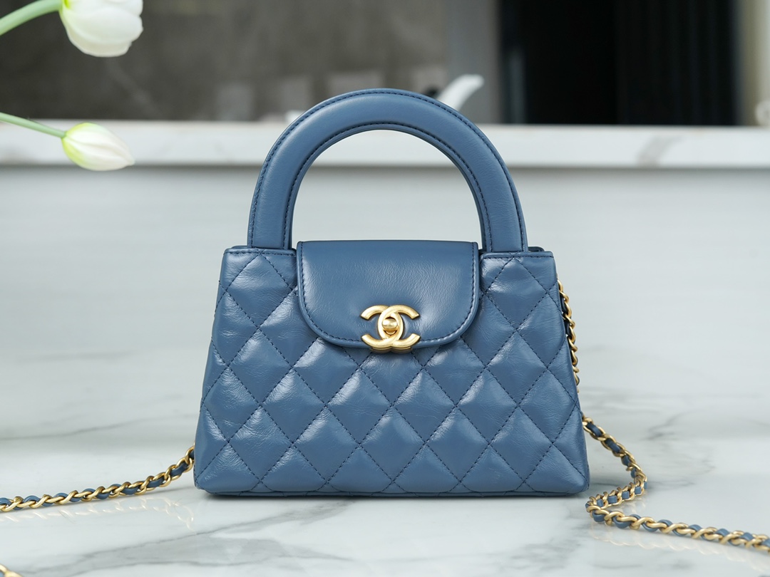 Chanel 23K Kelly Handle Bag, Light Blue, Large  