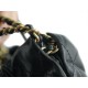 Chanel 23A 22 Mini Bag, Black and Gold, Calfskin