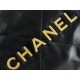 Chanel 23A 22 Mini Bag, Black and Gold, Calfskin