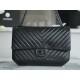 Chanel Large, Black V-Calfskin  