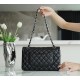 Classic Flap Bag, Black and Silver, Lambskin  