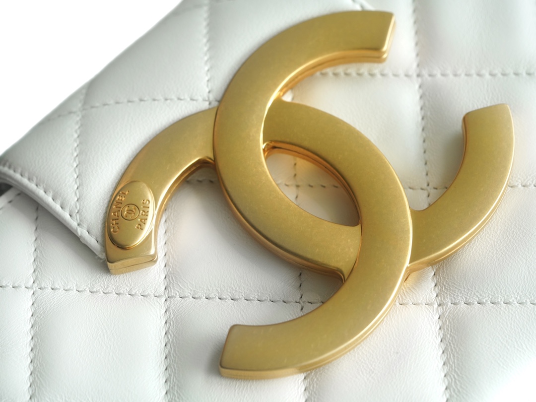 Chanel 24C Vintage Large Logo Baguette Bag, Original Lambskin  