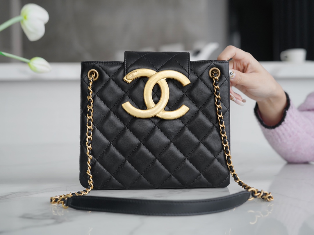 Chanel 24C Vintage Large Logo Shoulder Bag  