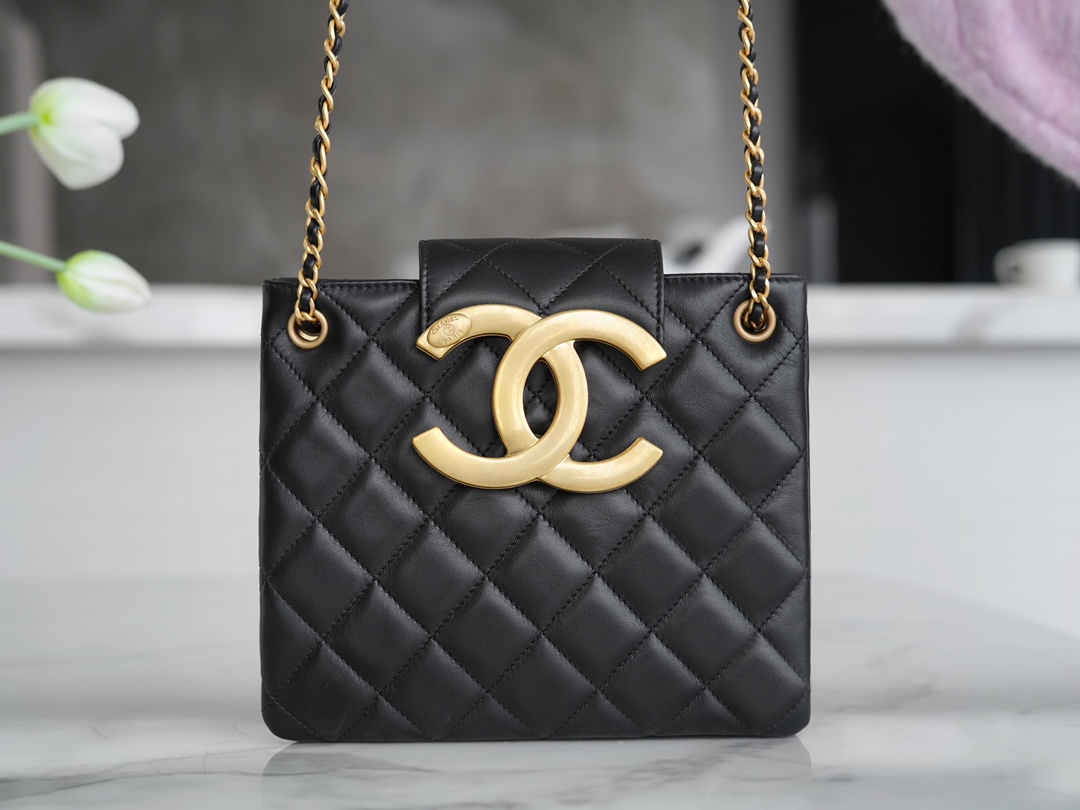 Chanel 24C Vintage Large Logo Shoulder Bag  