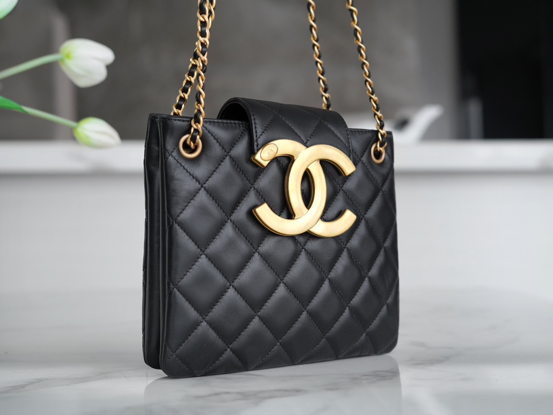 Chanel 24C Vintage Large Logo Shoulder Bag  