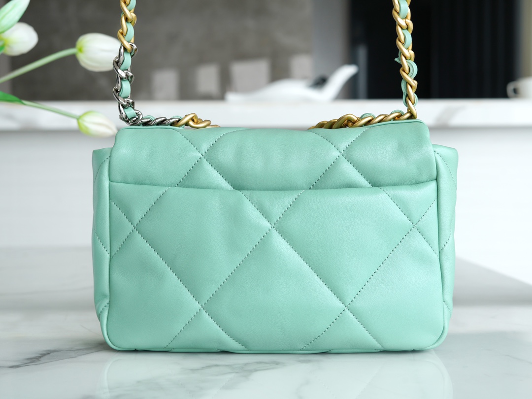 Chanel 19 Bag, Small, Light Green, Lambskin Series  