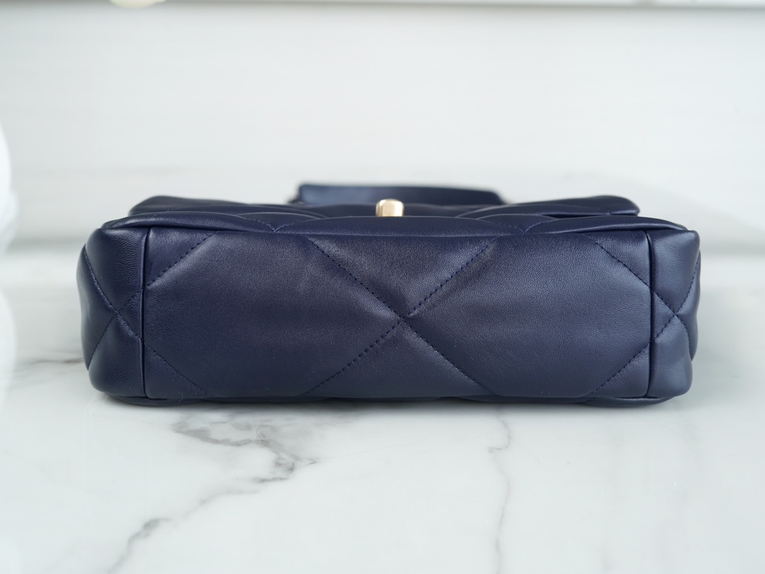 Chanel 19 Bag, Small, Navy Blue, Lambskin  