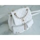 Chanel 23P Duma Backpack, Large, White Calfskin  