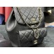 Chanel 23C Duma Backpack, Large, Black Calfskin  