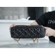 Chanel 23C Early Spring Resort Series Flap Bag, Black, Medium, Glossy Crinkled Calfskin  