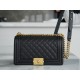 Chanel Leboy Small Ball Pattern, Black and Gold  