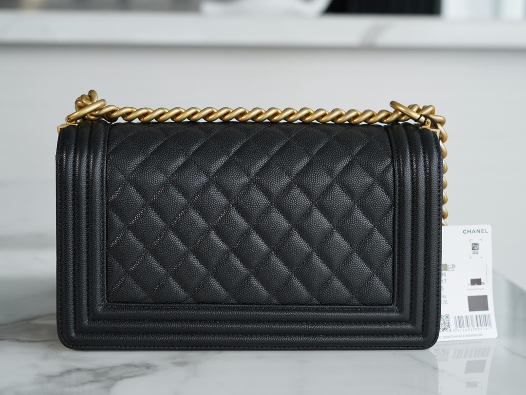 Chanel Leboy Small Ball Pattern, Black and Gold  