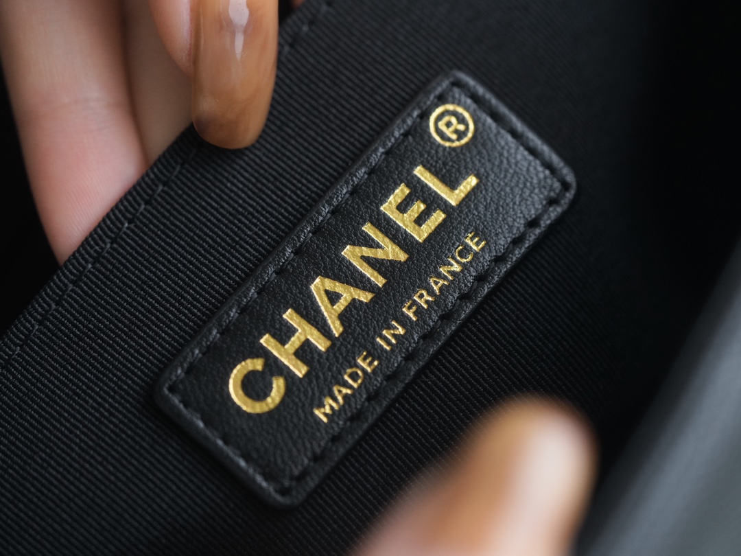 Chanel Leboy Small Ball Pattern, Black and Gold  