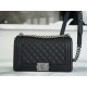 Chanel Leboy Small Ball Pattern, Black and Silver, Medium, Caviar Calfskin