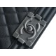 Chanel Leboy Small Ball Pattern, Black and Silver, Medium, Caviar Calfskin