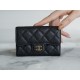 Chanel Classic Flap Classic Card Holder, Black and Gold, Calfskin  