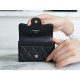 Chanel Classic Flap Classic Card Holder, Black and Gold, Calfskin  