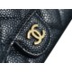 Chanel Classic Flap Classic Card Holder, Black and Gold, Calfskin  