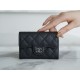 Chanel Classic Flap Classic Card Holder, Black and Silver, Calfskin  