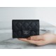 Chanel Classic Flap Classic Card Holder, Black and Silver, Calfskin  