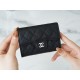 Chanel Classic Flap Classic Card Holder, Black and Silver, Calfskin  