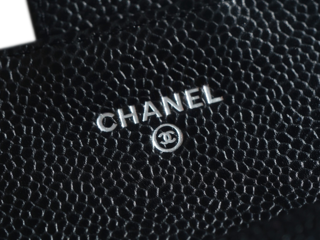 Chanel Classic Flap Classic Card Holder, Black and Silver, Calfskin  