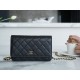 Chanel WOC Money Bag (Magnetic Closure), Black and Gold, Caviar Calfskin  