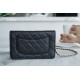 Chanel WOC Money Bag (Magnetic Closure), Black and Gold, Caviar Calfskin  