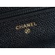 Chanel WOC Money Bag (Magnetic Closure), Black and Gold, Caviar Calfskin  