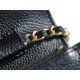 Chanel WOC Money Bag (Magnetic Closure), Black and Gold, Caviar Calfskin  