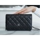 Chanel WOC Money Bag (Magnetic Closure), Black and Silver, Caviar Calfskin  