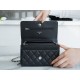 Chanel WOC Money Bag (Magnetic Closure), Black and Silver, Caviar Calfskin  