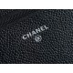 Chanel WOC Money Bag (Magnetic Closure), Black and Silver, Caviar Calfskin  