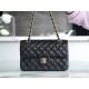 Classic Flap Bag, Black and Gold, Small, Lambskin  