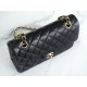 Classic Flap Bag, Black and Gold, Small, Lambskin  