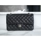 Classic Flap Bag, Black and Silver, Lambskin  